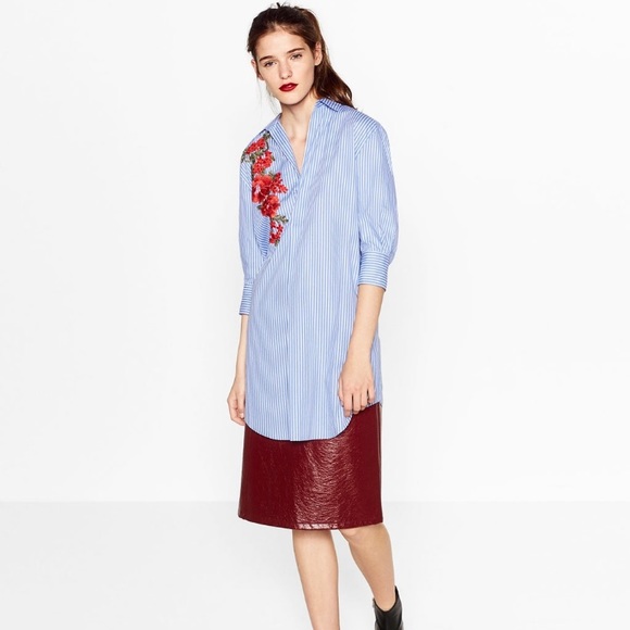 Zara Shirt Dress with Patch - Picture 1 of 8